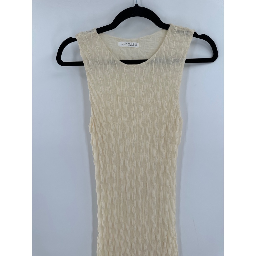 12th Tribe Textured Sleeveless Maxi Dress Medium - Picture 3 of 6